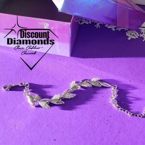 White Baguette Diamond Tennis Bracelet on 92.5 Sterling Silver - Womens